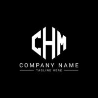 diseño de logotipo de letra chm con forma de polígono. diseño de logotipo en forma de cubo y polígono chm. chm hexágono vector logo plantilla colores blanco y negro. monograma chm, logotipo comercial y inmobiliario.