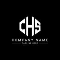 CHS letter logo design with polygon shape. CHS polygon and cube shape logo design. CHS hexagon vector logo template white and black colors. CHS monogram, business and real estate logo.