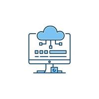 Cloud computing line icon. linear style sign for mobile concept and web design. Outline vector icon. Symbol, logo illustration. Vector graphic