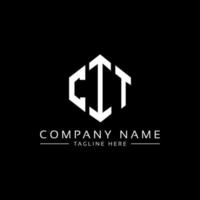 CIT letter logo design with polygon shape. CIT polygon and cube shape logo design. CIT hexagon vector logo template white and black colors. CIT monogram, business and real estate logo.