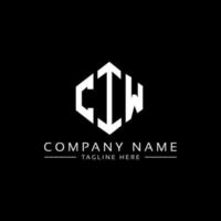 CIW letter logo design with polygon shape. CIW polygon and cube shape logo design. CIW hexagon vector logo template white and black colors. CIW monogram, business and real estate logo.