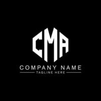 CMA letter logo design with polygon shape. CMA polygon and cube shape logo design. CMA hexagon vector logo template white and black colors. CMA monogram, business and real estate logo.