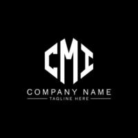 CMI letter logo design with polygon shape. CMI polygon and cube shape logo design. CMI hexagon vector logo template white and black colors. CMI monogram, business and real estate logo.