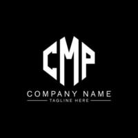 diseño de logotipo de letra cmp con forma de polígono. cmp polígono y diseño de logotipo en forma de cubo. cmp hexágono vector logo plantilla colores blanco y negro. monograma cmp, logotipo comercial e inmobiliario.