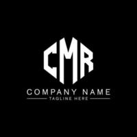 CMR letter logo design with polygon shape. CMR polygon and cube shape logo design. CMR hexagon vector logo template white and black colors. CMR monogram, business and real estate logo.