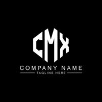 CMX letter logo design with polygon shape. CMX polygon and cube shape logo design. CMX hexagon vector logo template white and black colors. CMX monogram, business and real estate logo.