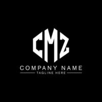 CMZ letter logo design with polygon shape. CMZ polygon and cube shape logo design. CMZ hexagon vector logo template white and black colors. CMZ monogram, business and real estate logo.