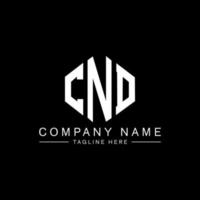 CND letter logo design with polygon shape. CND polygon and cube shape logo design. CND hexagon vector logo template white and black colors. CND monogram, business and real estate logo.