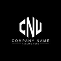 CNU letter logo design with polygon shape. CNU polygon and cube shape logo design. CNU hexagon vector logo template white and black colors. CNU monogram, business and real estate logo.