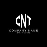 CNT letter logo design with polygon shape. CNT polygon and cube shape logo design. CNT hexagon vector logo template white and black colors. CNT monogram, business and real estate logo.