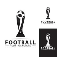 Football or Soccer Championship Trophy Logo Design vector  icon template.champions football trophy for winner award