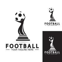 Football or Soccer Championship Trophy Logo Design vector  icon template.champions football trophy for winner award