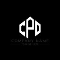 CPO letter logo design with polygon shape. CPO polygon and cube shape logo design. CPO hexagon vector logo template white and black colors. CPO monogram, business and real estate logo.