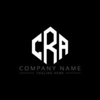 diseño de logotipo de letra cra con forma de polígono. diseño de logotipo en forma de cubo y polígono cra. cra hexágono vector logo plantilla colores blanco y negro. monograma cra, logotipo empresarial y inmobiliario.