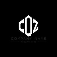 CQZ letter logo design with polygon shape. CQZ polygon and cube shape logo design. CQZ hexagon vector logo template white and black colors. CQZ monogram, business and real estate logo.