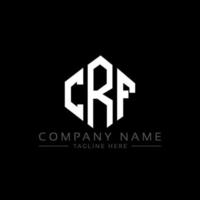 CRF letter logo design with polygon shape. CRF polygon and cube shape logo design. CRF hexagon vector logo template white and black colors. CRF monogram, business and real estate logo.