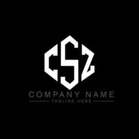 CSZ letter logo design with polygon shape. CSZ polygon and cube shape logo design. CSZ hexagon vector logo template white and black colors. CSZ monogram, business and real estate logo.