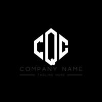 CQC letter logo design with polygon shape. CQC polygon and cube shape logo design. CQC hexagon vector logo template white and black colors. CQC monogram, business and real estate logo.