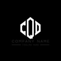 CQD letter logo design with polygon shape. CQD polygon and cube shape logo design. CQD hexagon vector logo template white and black colors. CQD monogram, business and real estate logo.