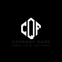 CQF letter logo design with polygon shape. CQF polygon and cube shape logo design. CQF hexagon vector logo template white and black colors. CQF monogram, business and real estate logo.