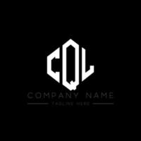 CQL letter logo design with polygon shape. CQL polygon and cube shape logo design. CQL hexagon vector logo template white and black colors. CQL monogram, business and real estate logo.