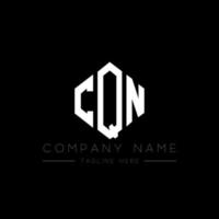 CQN letter logo design with polygon shape. CQN polygon and cube shape logo design. CQN hexagon vector logo template white and black colors. CQN monogram, business and real estate logo.