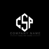 CSP letter logo design with polygon shape. CSP polygon and cube shape logo design. CSP hexagon vector logo template white and black colors. CSP monogram, business and real estate logo.