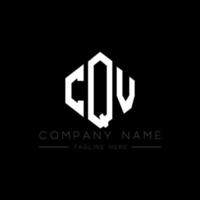 CQV letter logo design with polygon shape. CQV polygon and cube shape logo design. CQV hexagon vector logo template white and black colors. CQV monogram, business and real estate logo.