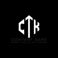 diseño de logotipo de letra ctk con forma de polígono. diseño de logotipo en forma de cubo y polígono ctk. ctk hexágono vector logo plantilla colores blanco y negro. monograma ctk, logotipo empresarial y inmobiliario.