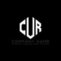 CUR letter logo design with polygon shape. CUR polygon and cube shape logo design. CUR hexagon vector logo template white and black colors. CUR monogram, business and real estate logo.