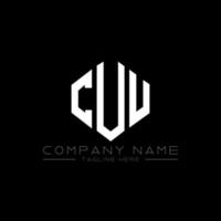 CUU letter logo design with polygon shape. CUU polygon and cube shape logo design. CUU hexagon vector logo template white and black colors. CUU monogram, business and real estate logo.