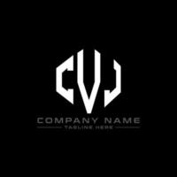 CVJ letter logo design with polygon shape. CVJ polygon and cube shape logo design. CVJ hexagon vector logo template white and black colors. CVJ monogram, business and real estate logo.