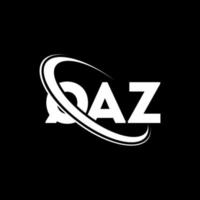 QAZ logo. QAZ letter. QAZ letter logo design. Initials QAZ logo linked with circle and uppercase monogram logo. QAZ typography for technology, business and real estate brand. vector