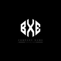 BXE letter logo design with polygon shape. BXE polygon and cube shape logo design. BXE hexagon vector logo template white and black colors. BXE monogram, business and real estate logo.