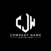 CJW letter logo design with polygon shape. CJW polygon and cube shape logo design. CJW hexagon vector logo template white and black colors. CJW monogram, business and real estate logo.