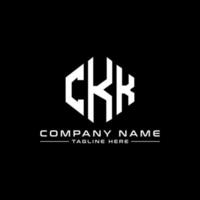 diseño de logotipo de letra ckk con forma de polígono. Diseño de logotipo en forma de cubo y polígono ckk. ckk hexágono vector logo plantilla colores blanco y negro. Monograma ckk, logotipo comercial y inmobiliario.