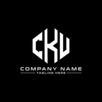 CKU letter logo design with polygon shape. CKU polygon and cube shape logo design. CKU hexagon vector logo template white and black colors. CKU monogram, business and real estate logo.