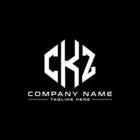 CKZ letter logo design with polygon shape. CKZ polygon and cube shape logo design. CKZ hexagon vector logo template white and black colors. CKZ monogram, business and real estate logo.