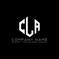 CLA letter logo design with polygon shape. CLA polygon and cube shape logo design. CLA hexagon vector logo template white and black colors. CLA monogram, business and real estate logo.