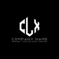 CLX letter logo design with polygon shape. CLX polygon and cube shape logo design. CLX hexagon vector logo template white and black colors. CLX monogram, business and real estate logo.