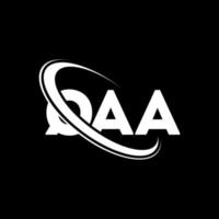 logotipo qa. qa carta. diseño del logotipo de la letra qaa. logotipo de qaa iniciales vinculado con círculo y logotipo de monograma en mayúsculas. tipografía qaa para tecnología, negocios y marca inmobiliaria. vector