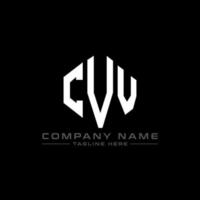 diseño de logotipo de letra cvv con forma de polígono. cvv polígono y diseño de logotipo en forma de cubo. cvv hexágono vector logo plantilla colores blanco y negro. monograma cvv, logotipo comercial e inmobiliario.