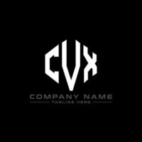 CVX letter logo design with polygon shape. CVX polygon and cube shape logo design. CVX hexagon vector logo template white and black colors. CVX monogram, business and real estate logo.