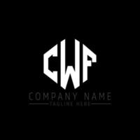 CWF letter logo design with polygon shape. CWF polygon and cube shape logo design. CWF hexagon vector logo template white and black colors. CWF monogram, business and real estate logo.