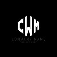 diseño de logotipo de letra cwm con forma de polígono. diseño de logotipo en forma de cubo y polígono cwm. cwm hexágono vector logo plantilla colores blanco y negro. monograma cwm, logotipo comercial e inmobiliario.