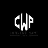 CWP letter logo design with polygon shape. CWP polygon and cube shape logo design. CWP hexagon vector logo template white and black colors. CWP monogram, business and real estate logo.