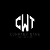 CWT letter logo design with polygon shape. CWT polygon and cube shape logo design. CWT hexagon vector logo template white and black colors. CWT monogram, business and real estate logo.