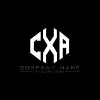 CXA letter logo design with polygon shape. CXA polygon and cube shape logo design. CXA hexagon vector logo template white and black colors. CXA monogram, business and real estate logo.