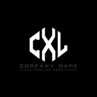 CXL letter logo design with polygon shape. CXL polygon and cube shape logo design. CXL hexagon vector logo template white and black colors. CXL monogram, business and real estate logo.