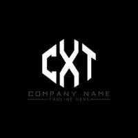 CXT letter logo design with polygon shape. CXT polygon and cube shape logo design. CXT hexagon vector logo template white and black colors. CXT monogram, business and real estate logo.